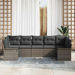 Garden Sofa Set 7 pcs Grey Poly rattan