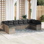 Garden Sofa Set 10 pcs Grey Poly Rattan