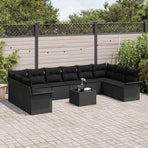 Garden Sofa Set 11 pcs Beige Poly Rattan