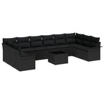 Garden Sofa Set 11 pcs Beige Poly Rattan