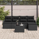Garden Sofa Set with Cushion 6 pcs Beige Poly rattan