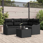Garden Sofa Set 5 pcs Beige Poly Rattan
