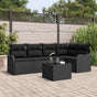 Garden Sofa Set 6 pcs Black Poly Rattan