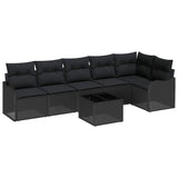 Garden Sofa Set with Cushion 7 pcs Beige Poly rattan