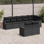Garden Sofa Set 8 pcs Black Poly Rattan