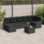 Garden Sofa Set 8 pcs Black Poly Rattan