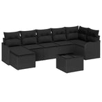 Garden Sofa Set 8 pcs Black Poly Rattan