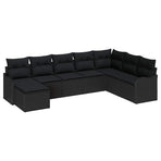 Garden Sofa Set 8 pcs Black Poly Rattan