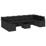 Garden Sofa Set 11 pcs Black Poly Rattan