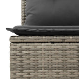 Garden Sofa Set 5 pcs 4-Seater Grey Poly Rattan - Low Angle