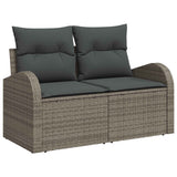 Garden Sofa Set 5 pcs 4-Seater Grey Poly Rattan - Top-Down View