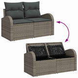 Garden Sofa Set with Cushion Manual 7 pcs Grey 55 x 55 x 37 cm - Rear View