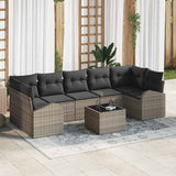 Garden Sofa Set 8 pcs Grey 289 x 124 x 69 cm Poly Rattan