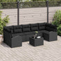 Garden Sofa Set 8 pcs 7-Seater Black Poly Rattan