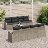 Garden Sofa Set with Cushion Manual 9 pcs Grey 55 x 55 x 37 cm - Side View