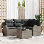 Garden Sofa Set 5 pcs Grey Poly Rattan
