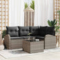 Garden Sofa Set 5 pcs Grey Poly Rattan