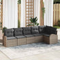 Garden Sofa Set 6 pcs Grey Poly Rattan
