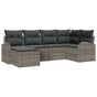 Sofa Set 6 pcs Grey Poly Rattan