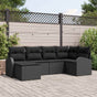 Sofa Set 6 pcs Black Poly Rattan