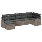 Sofa Set 7 pcs Grey Poly Rattan