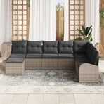 Sofa Set 8 pcs Grey Poly Rattan