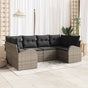 Garden Sofa Set 6 pcs Grey Poly Rattan
