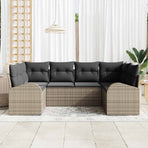 Garden Sofa Set 6 pcs Grey Poly Rattan
