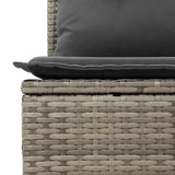 Garden Sofa Set with Cushion 9 pcs Grey Poly rattan - Close-Up Angle