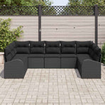 Garden Sofa Set 9 pcs Black Poly Rattan