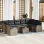 Garden Sofa Set 10 pcs Grey Poly Rattan