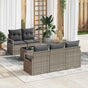Garden Sofa Set 6 pcs 5-Seater Grey Poly Rattan
