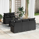 Garden Sofa Set with Cushion Manual 6 pcs Black 55 x 55 x 37 cm