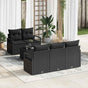 Garden Sofa Set 6 pcs 5-Seater Black Poly Rattan