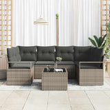 Garden Sofa Set with Cushion Manual 7 pcs Grey 55 x 55 x 37 cm - Side View