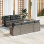 Garden Sofa Set 8 pcs 7-Seater Grey Poly Rattan