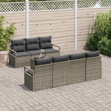 Garden Sofa Set with Cushion 8 pcs Grey Poly Rattan