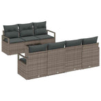 Garden Sofa Set 8 pcs 7-Seater Grey Poly Rattan