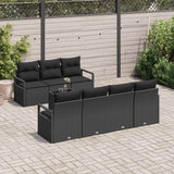 Garden Sofa Set with Cushion Manual 8 pcs Black 55 x 55 x 37 cm - Side View