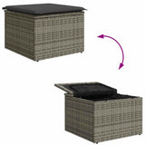 Sofa Set with Cushion with Storage 5 pcs Grey Poly Rattan