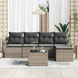 Garden Sofa Set with Cushion with Storage 6 pcs Light Grey - Side View