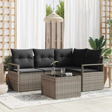 Garden Sofa Set with Cushion with Storage 5 pcs Light Grey