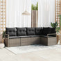 Garden Sofa Set 5 pcs Grey Poly Rattan
