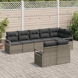 Garden Sofa Set with Cushion 8 pcs Grey Poly Rattan