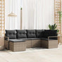 Sofa Set 6 pcs Grey Poly Rattan