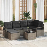 Garden Sofa Set with Cushion with Storage 7 pcs Light Grey