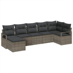 Sofa Set 7 pcs Grey Poly Rattan