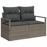 Garden Sofa Set 7 pcs Grey Poly Rattan and Powder-Coated Steel - Top-Down View