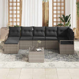 Garden Sofa Set with Cushion with Storage 8 pcs Light Grey - Side View