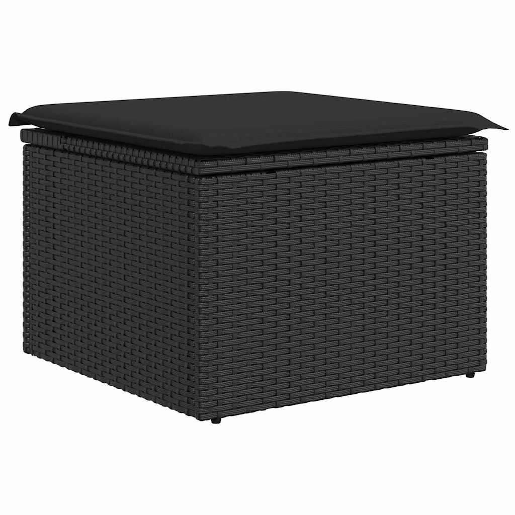 Garden Sofa Set 6 pcs Black Poly Rattan and Powder-Coated Steel